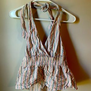 American eagle neck tie halter top